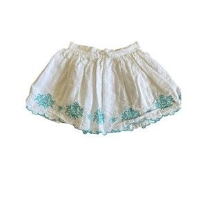 Janie and Jack White Suite Retreat Damask LINEN Skirt Size‎ 5